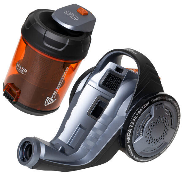 Adler Cyclone Vacuum Cleaner | AD 7065 | Bagless | Power 700 W | Dust capacity 1.6 L | Black/Red - Image 9
