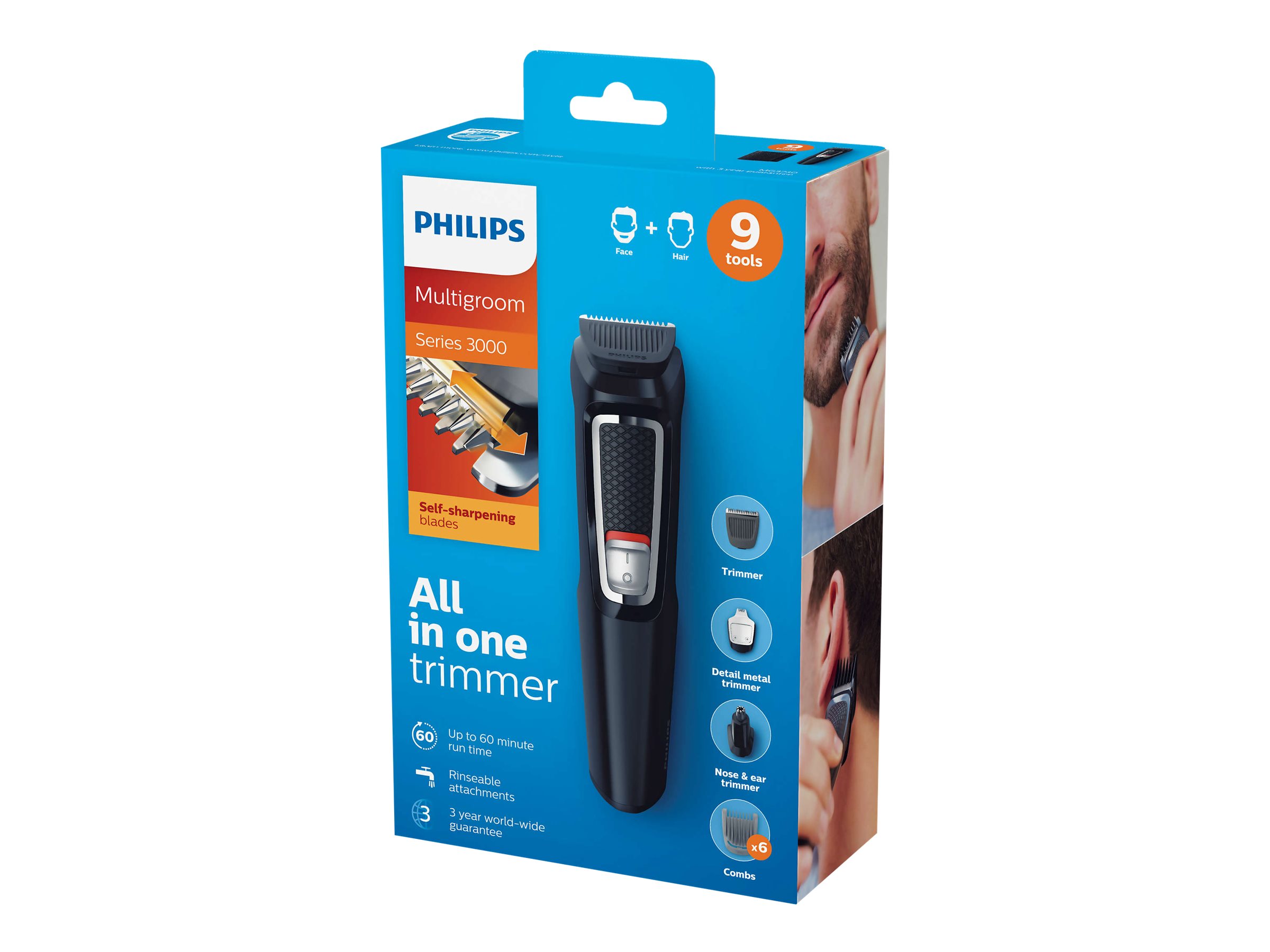 Philips | Face and Hair Trimmer | MG3740/15 9-in-1 | Cordless | Black - Image 6