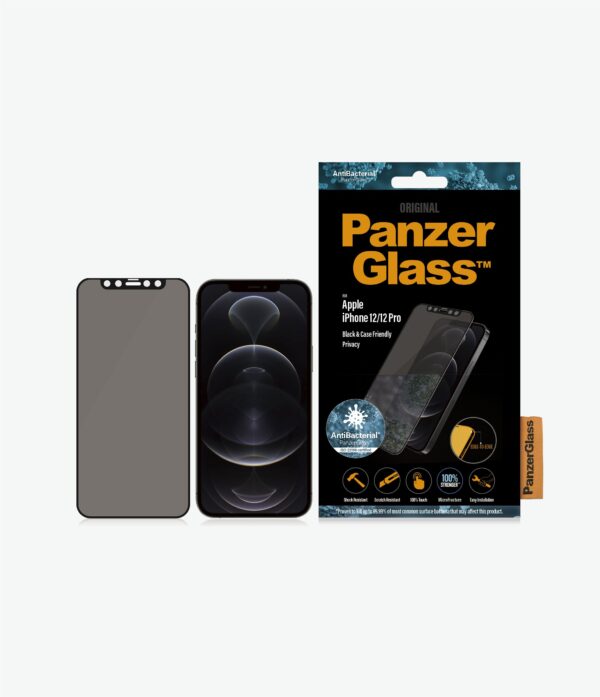 PanzerGlass | Apple | For iPhone 12/12 Pro | Glass | Black | Case Friendly | Privacy glass - Image 3