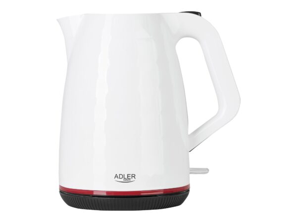 Adler | Kettle | AD 1277 | Standard | 2200 W | 1.7 L | Plastic | 360° rotational base | White - Image 2