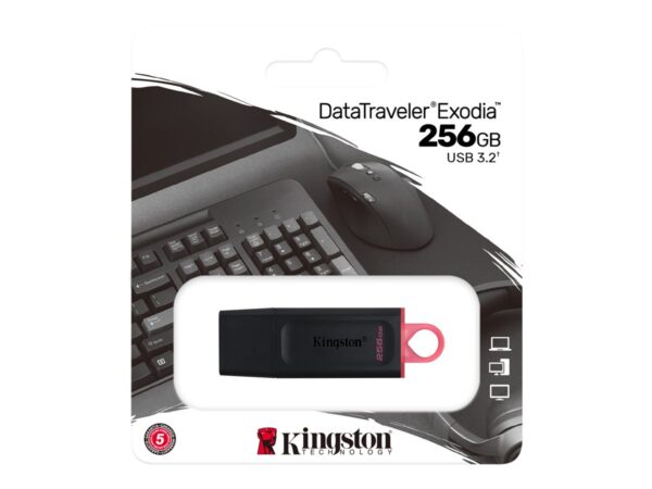 Kingston | USB Flash Drive | DataTraveler Exodia | 256 GB | USB 3.2 Gen 1 | Black - Image 9