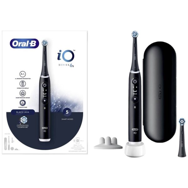 Oral-B Electric Toothbrush | iO6s | Rechargeable | For adults | Number of brush heads included 1 | Number of teeth brushing modes 5 | Black Lava - Image 2