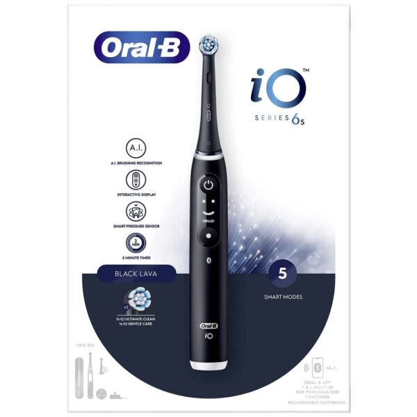 Oral-B Electric Toothbrush | iO6s | Rechargeable | For adults | Number of brush heads included 1 | Number of teeth brushing modes 5 | Black Lava - Image 3