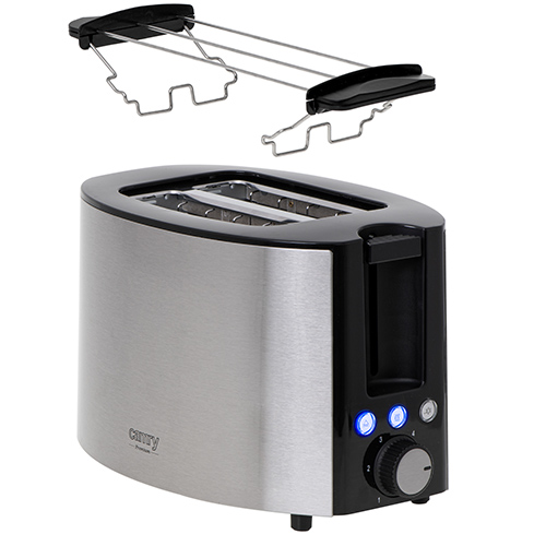 Camry | Toaster | CR 3215 | Power 1000 W | Number of slots 2 | Housing material Stainless steel | Black/Stainless steel - Image 4