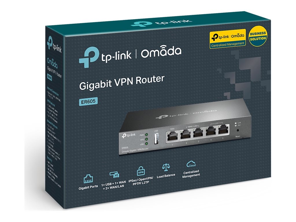 SafeStream Multi-WAN VPN Router | TL-ER605 | 802.1q | 10/100/1000 Mbit/s | Ethernet LAN (RJ-45) ports 1 Fixed Gigabit LAN Port | Mesh Support No | MU-MiMO No | No mobile broadband - Image 6