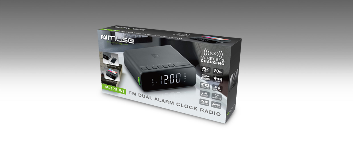 Muse | Alarm function | M-175 WI | AUX in | Alarm Clock | Black - Image 5