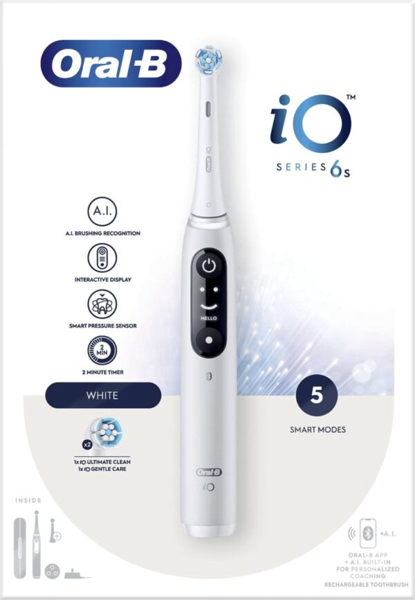 Oral-B Electric Toothbrush | iO6 | Rechargeable | For adults | Number of brush heads included 1 | Number of teeth brushing modes 5 | White - Image 2