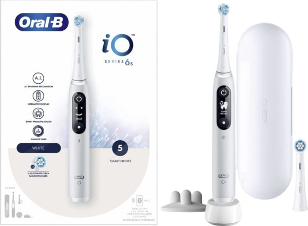 Oral-B Electric Toothbrush | iO6 | Rechargeable | For adults | Number of brush heads included 1 | Number of teeth brushing modes 5 | White - Image 3