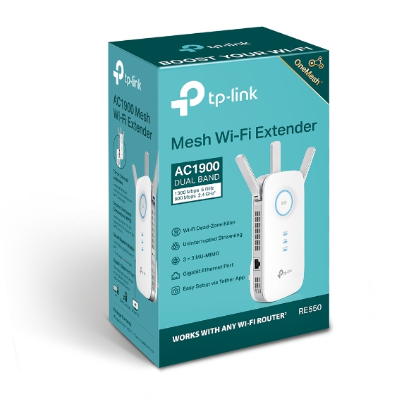 TP-LINK | AC1900 Wi-Fi Range Extender | RE550 | 802.11ac | 2GHz/5GHz | 600+1300 Mbit/s | 10/100/1000 Mbit/s | Ethernet LAN (RJ-45) ports 1 | MU-MiMO No | no PoE | Antenna type 3xExternal | No - Image 12