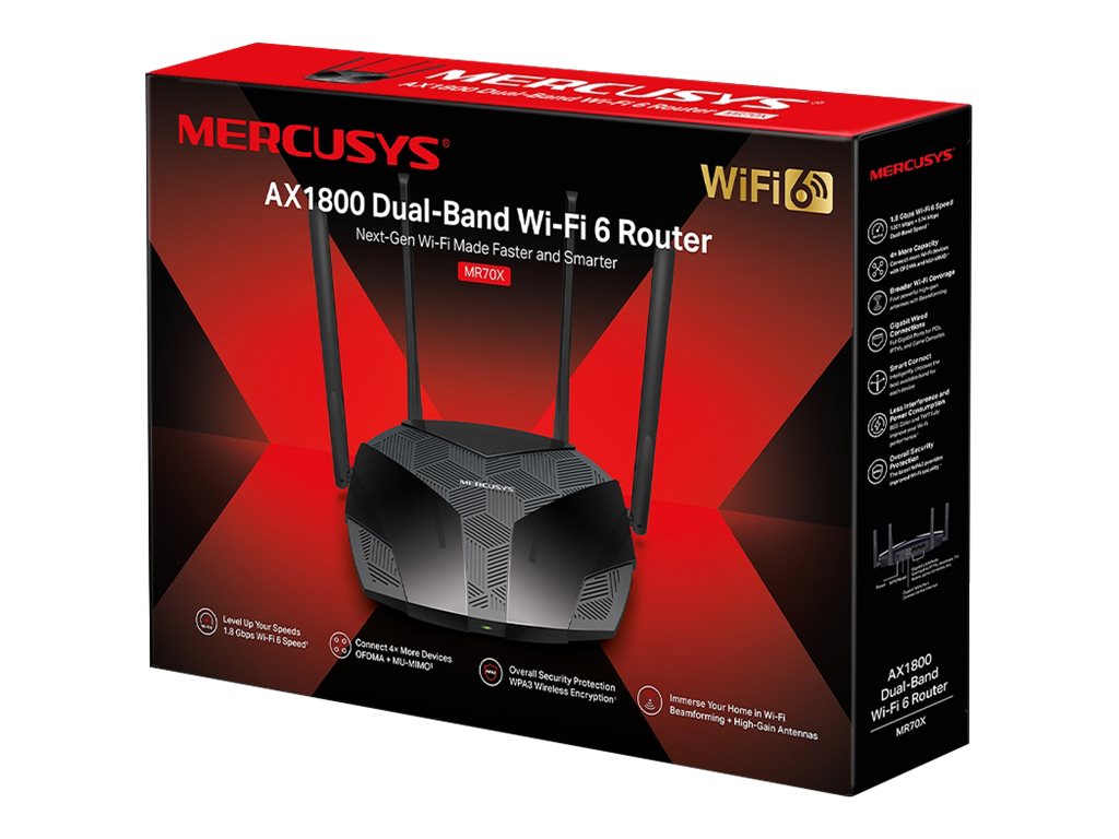AX1800 Dual-Band WiFi 6 Router | MR70X | 802.11ax | 1201+574 Mbit/s | 10/100/1000 Mbit/s | Ethernet LAN (RJ-45) ports 3 | Mesh Support No | MU-MiMO Yes | No mobile broadband | Antenna type 4xFixed - Image 6
