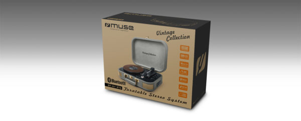Muse | Turntable Stereo System | MT-201 BTG | Grey | USB port | AUX in - Image 3
