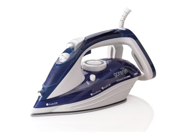 Gorenje | Steam Iron | SIH2600BLC | Steam Iron | 2600 W | Water tank capacity 350 ml | Continuous steam 30 g/min | Steam boost performance 95 g/min | Blue/White - Image 3