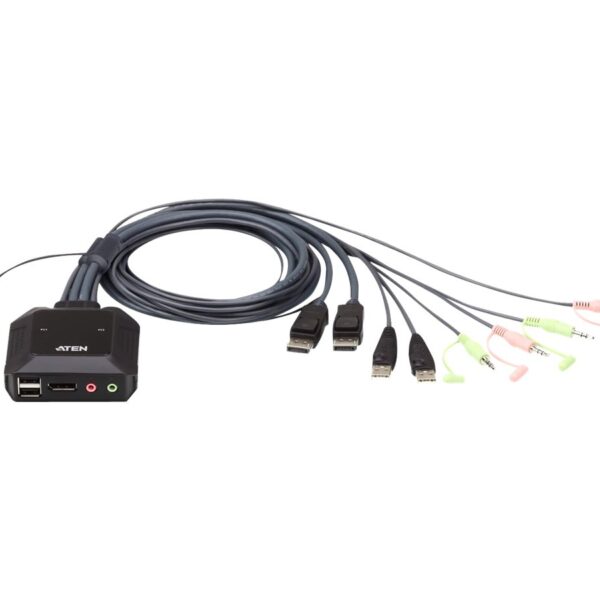 Aten | USB DisplayPort Cable with Remote Port Selector | CS22DP | 2-Port KVM Switch