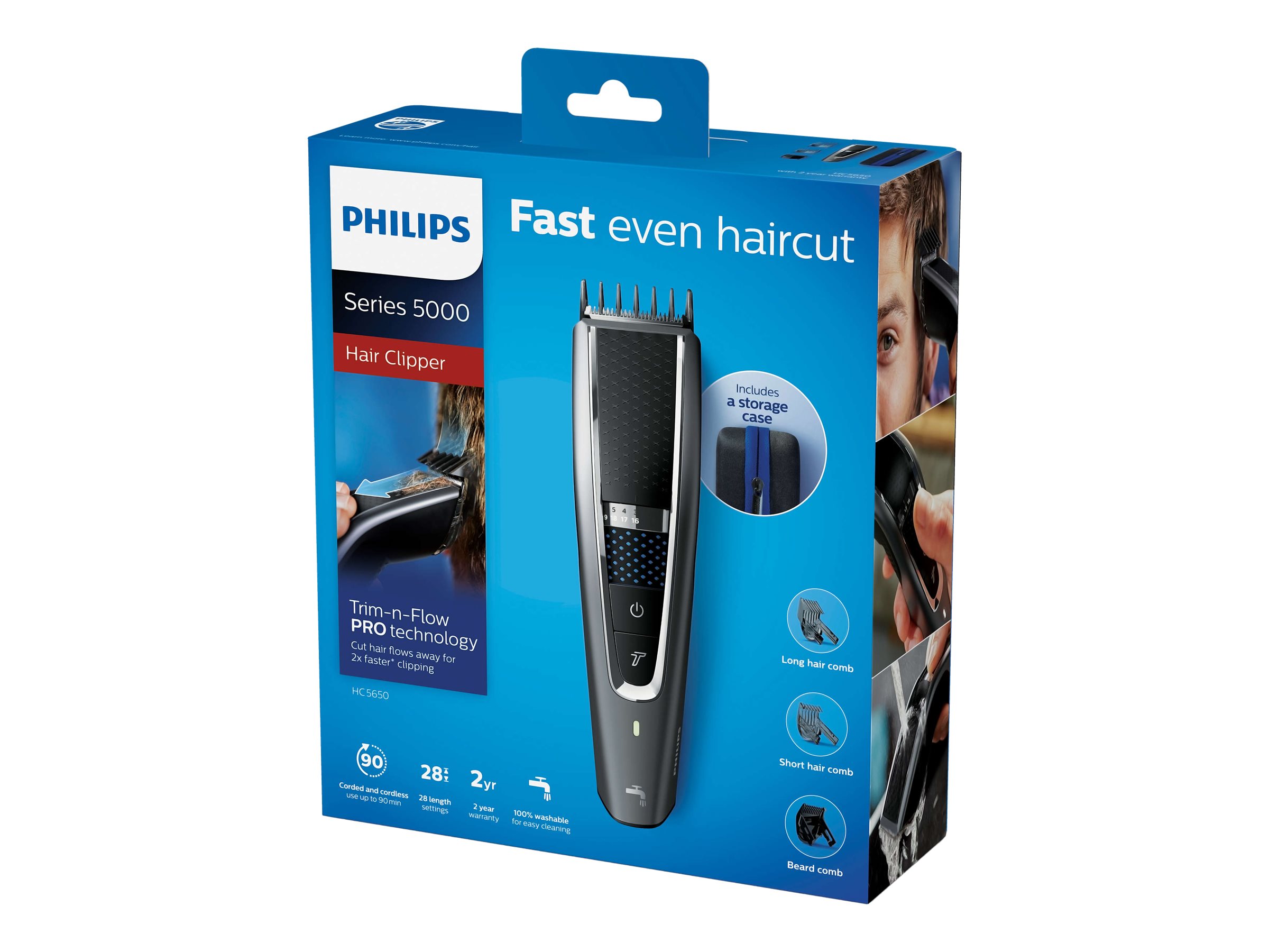 Philips | Hair clipper | HC5650/15 | Cordless or corded | Number of length steps 28 | Grey - Image 10