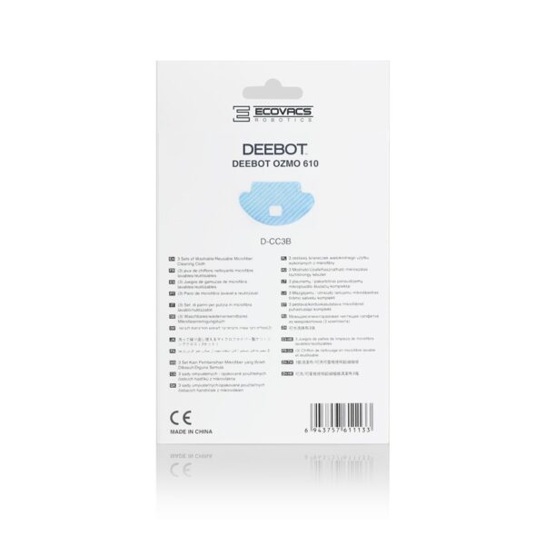 Ecovacs | Mopping cloth for OZMO 610/601 | D-CC3B | Blue - Image 5