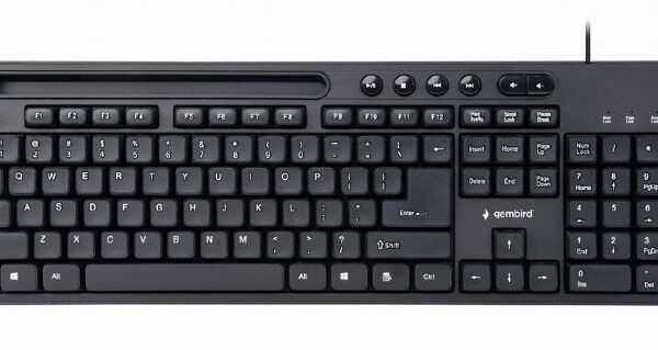 Gembird | Multimedia keyboard with phone stand | KB-UM-108 | Multimedia | Wired | US | Black
