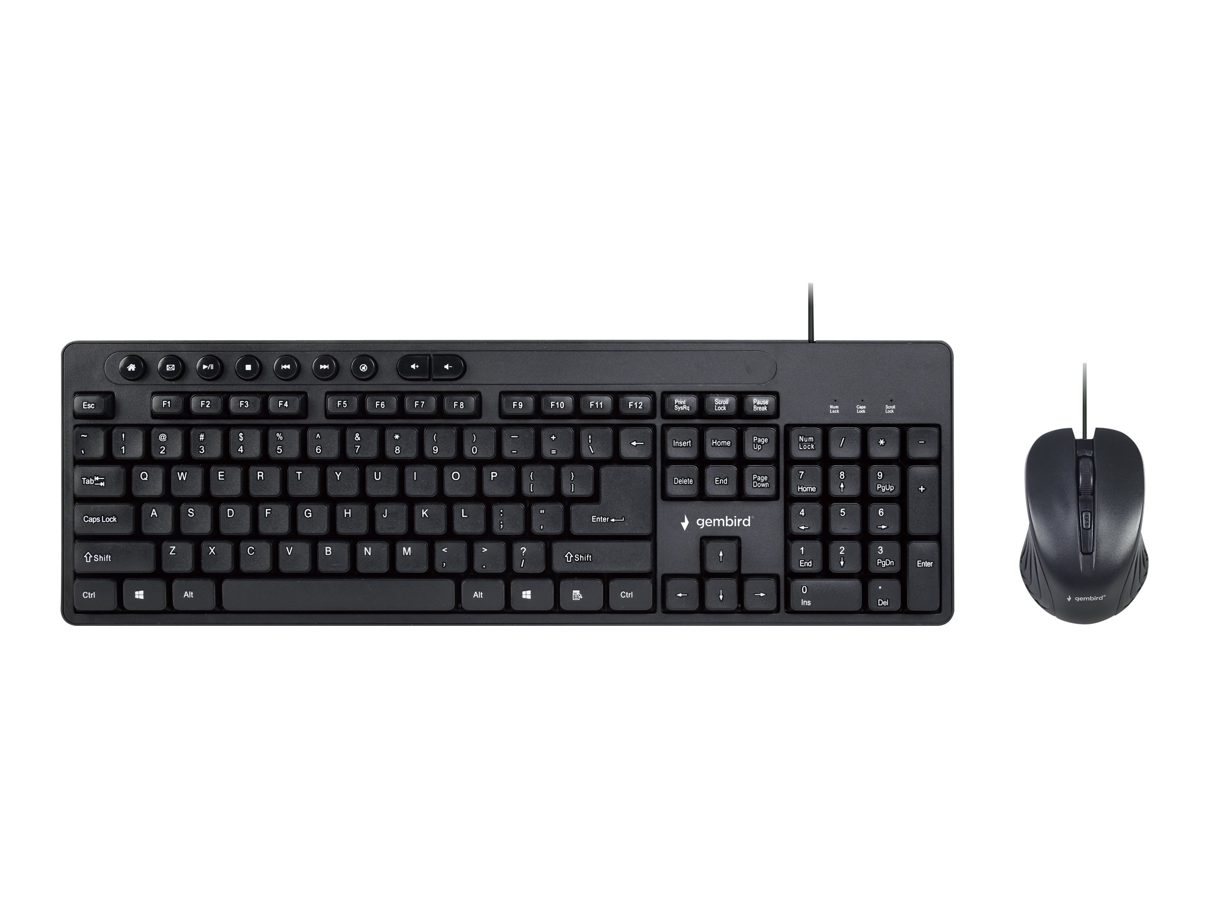 Gembird | Multimedia desktop set | KBS-UM-04 | Keyboard and Mouse Set | Wired | Mouse included | US | Black - Image 3