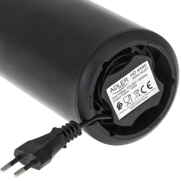 Adler | Coffee grinder | AD4446bs | 150 W | Coffee beans capacity 75 g | Lid safety switch | Black - Image 3