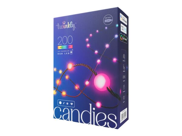 Twinkly Candies 200 Pearl-shaped RGB LEDs, Green Wire, USB-C - Image 2