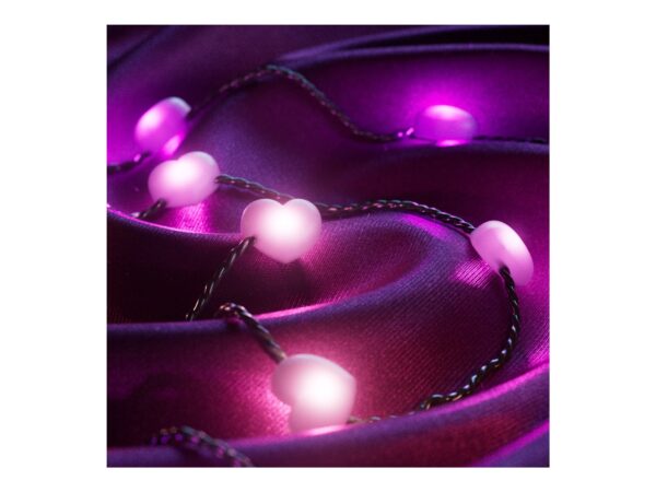 Twinkly Candies 200 Heart-shaped RGB LEDs, Green Wire, USB-C