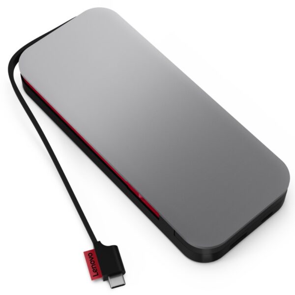 Lenovo | Go Laptop Power Bank | USB-C 74 Wh | The Lenovo Go USB-C Laptop Power Bank (20000 mAh) is a game-changing solution for remote workers who need access to a large reserve of power for their USB-C laptops and devices to achieve peak productivity. With a whopping 20,000 mAh capacity, you can rapidly charge multiple devices even while you are recharging the power bank.