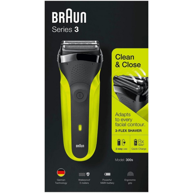 Braun | Shaver | 300s | Operating time (max) 30 min | Black/Green - Image 6