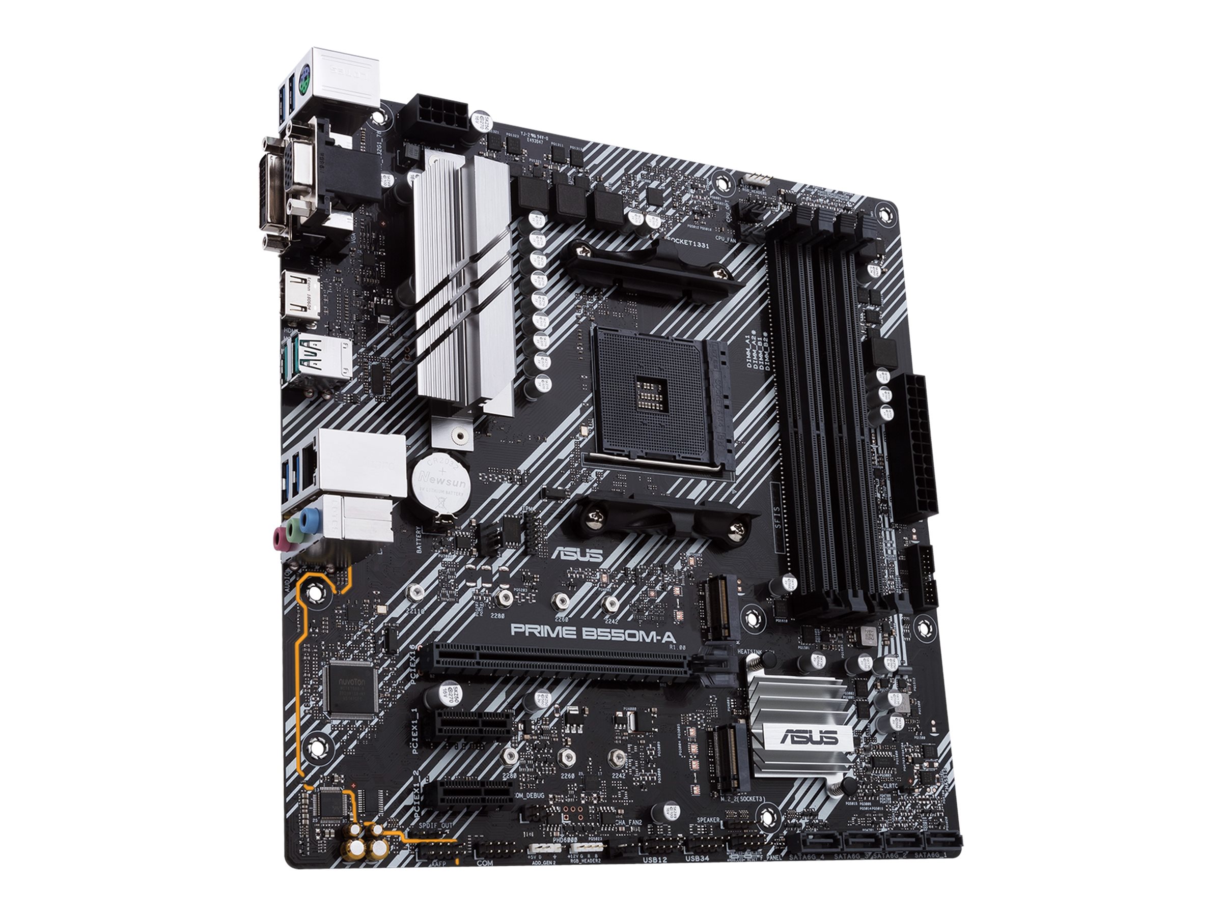 Asus | PRIME B550M-A | Processor family AMD | Processor socket AM4 | DDR4 | Memory slots 4 | Supported hard disk drive interfaces M.2, SATA | Number of SATA connectors 4 | Chipset AMD B | Micro ATX - Image 7