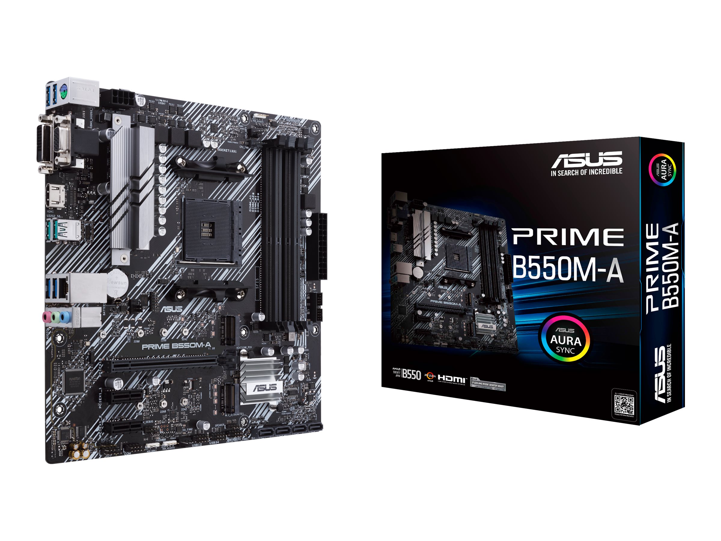 Asus | PRIME B550M-A | Processor family AMD | Processor socket AM4 | DDR4 | Memory slots 4 | Supported hard disk drive interfaces M.2, SATA | Number of SATA connectors 4 | Chipset AMD B | Micro ATX - Image 10