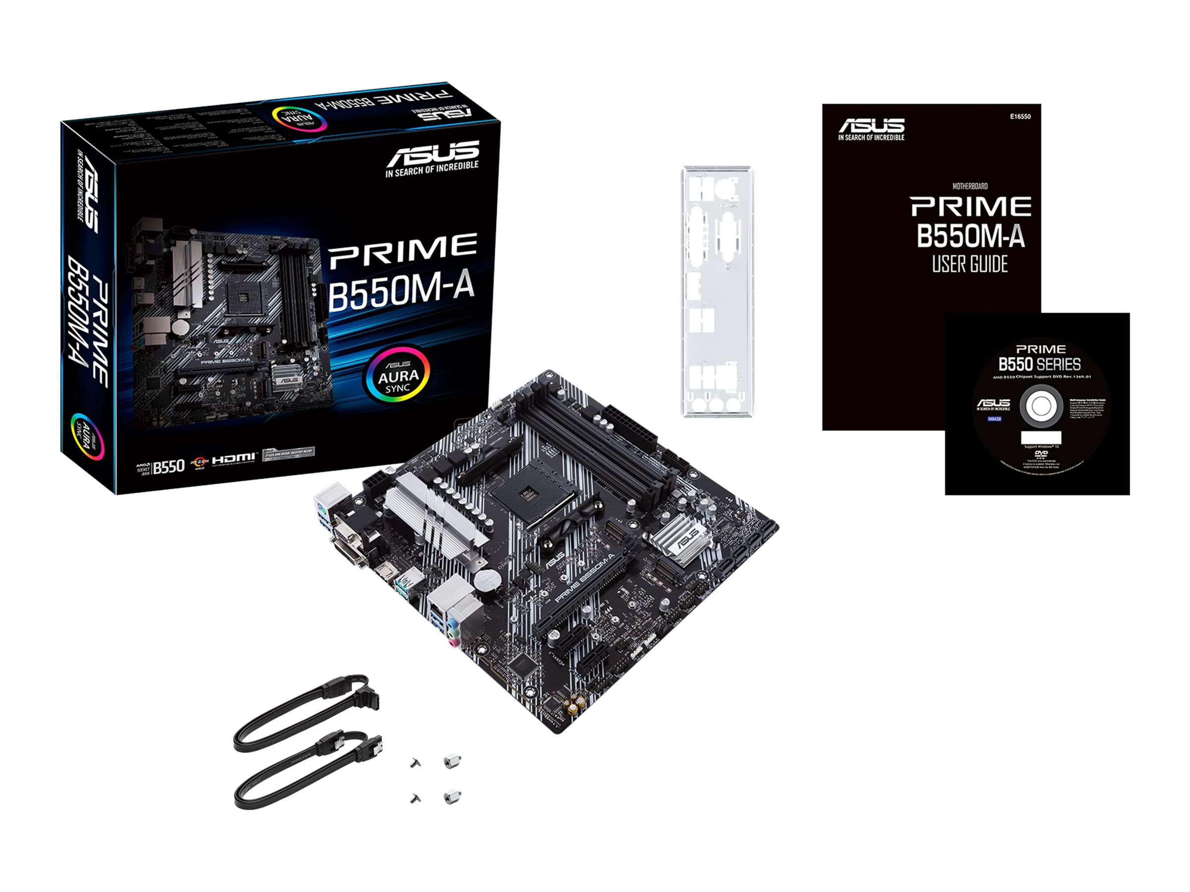 Asus | PRIME B550M-A | Processor family AMD | Processor socket AM4 | DDR4 | Memory slots 4 | Supported hard disk drive interfaces M.2, SATA | Number of SATA connectors 4 | Chipset AMD B | Micro ATX - Image 11