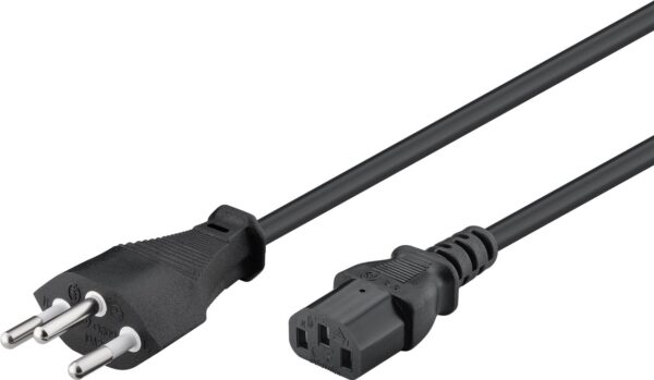 Goobay | Power supply cord, Switzerland | 93617 | Black Swiss male (type J, SEV 1011) | Device socket C13 (IEC connection) - Image 3
