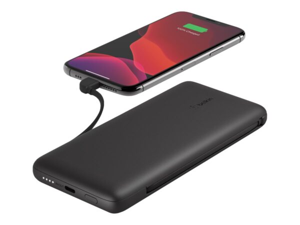 Belkin | BOOST CHARGE Plus Power Bank | 10000 mAh | Integrated LTG and USB-C cables | Black - Image 3
