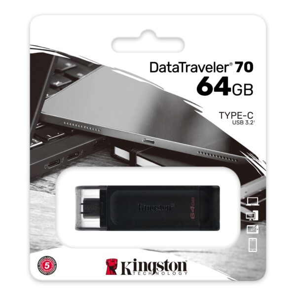 Kingston | DataTraveler 70 | 64 GB | USB-C | Black - Image 5