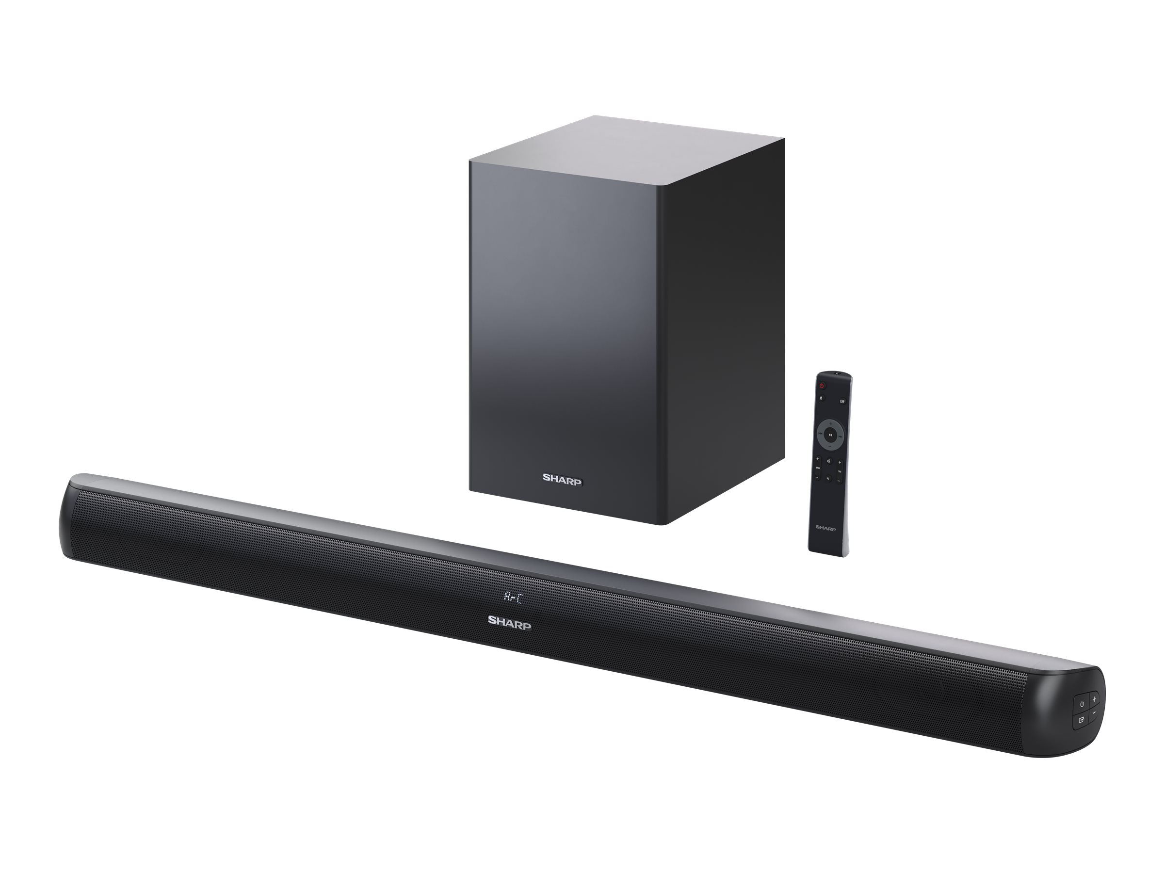 Sharp HT-SBW202 2.1 Soundbar with Wireless Subwoofer for TV above 40", HDMI ARC/CEC, Aux-in, Optical, Bluetooth, 92cm, Black | Sharp | TV SoundBar with Wireless Subwoofer | HT-SBW202 | Black | No | AUX in | Bluetooth | 200 W | Wireless connection - Image 4