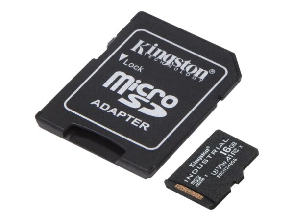 Kingston | UHS-I | 16 GB | microSDHC/SDXC Industrial Card | Flash memory class Class 10, UHS-I, U3, V30, A1 | SD Adapter - Image 4