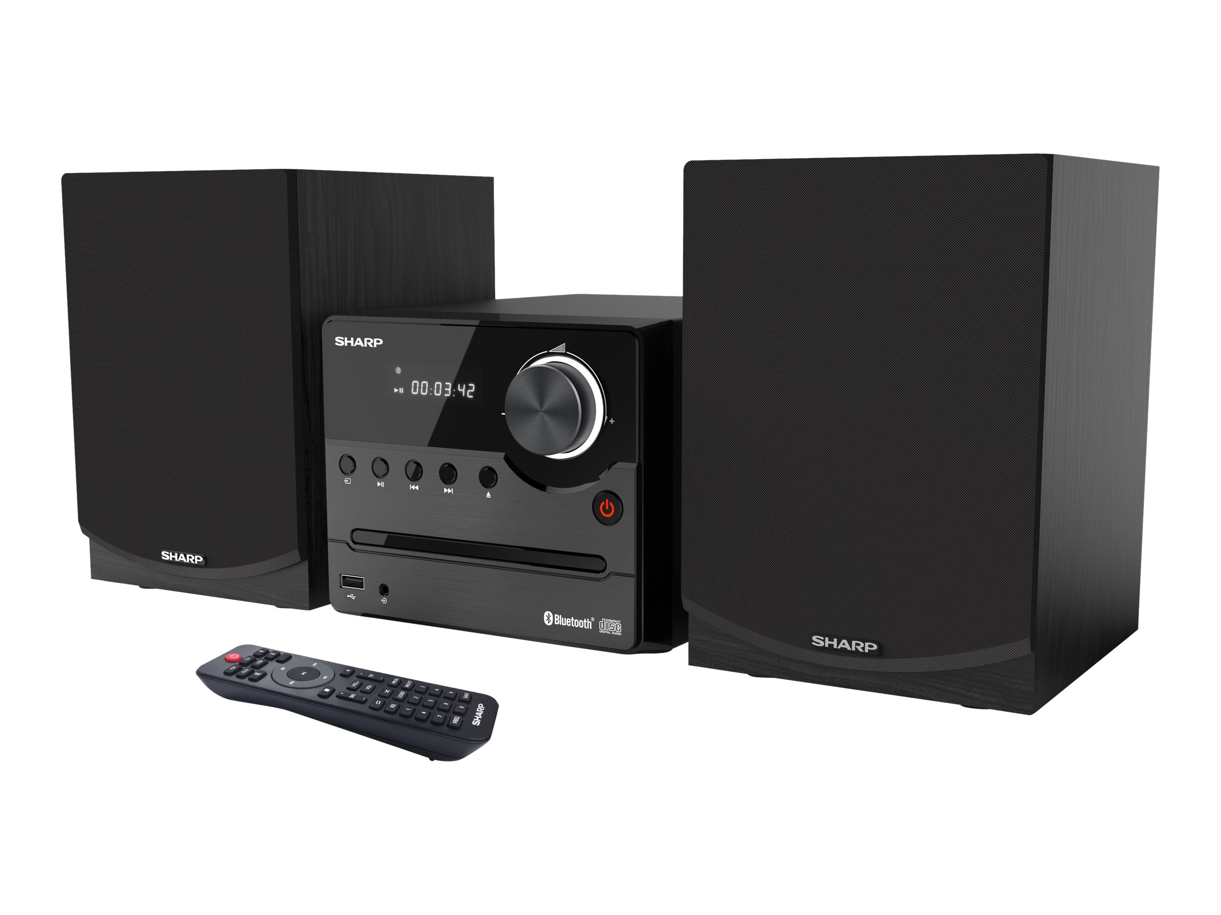 Sharp XL-B512(BK) Hi-Fi Micro System, CD/FM/USB/Bluetooth v5.0, 45W, Black | Sharp | Hi-Fi Micro System | XL-B512(BK) | Black | USB port | AUX in | Bluetooth | CD player | FM radio | Wireless connection - Image 2