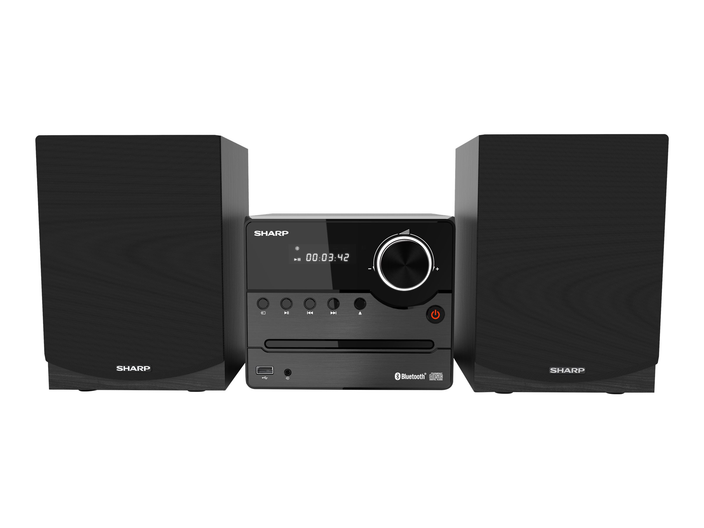 Sharp XL-B512(BK) Hi-Fi Micro System, CD/FM/USB/Bluetooth v5.0, 45W, Black | Sharp | Hi-Fi Micro System | XL-B512(BK) | Black | USB port | AUX in | Bluetooth | CD player | FM radio | Wireless connection - Image 4