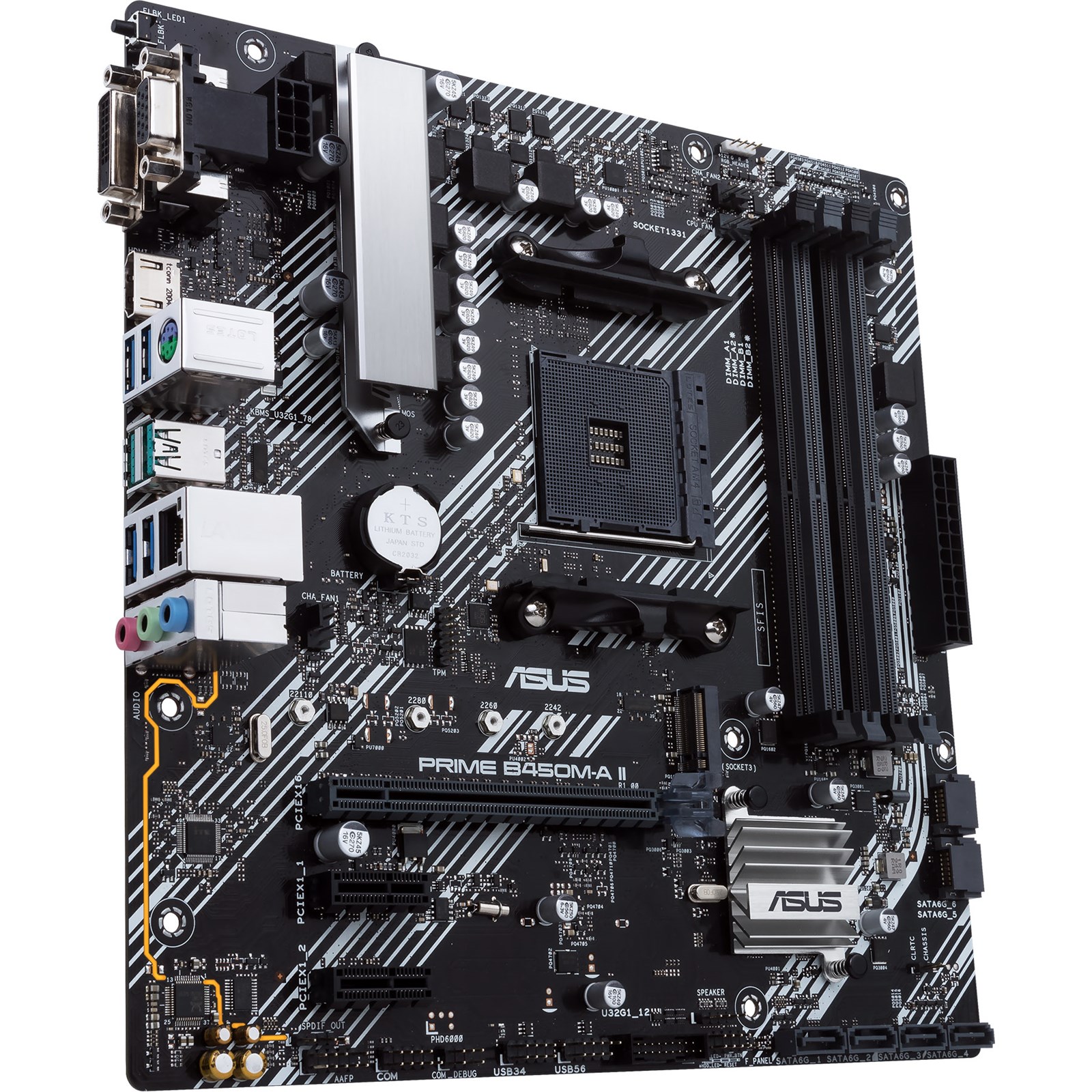 Asus | PRIME B450M-A II | Processor family AMD | Processor socket AM4 | DDR4 | Memory slots 4 | Number of SATA connectors 6 x SATA III | Chipset AMD B | Micro ATX - Image 8