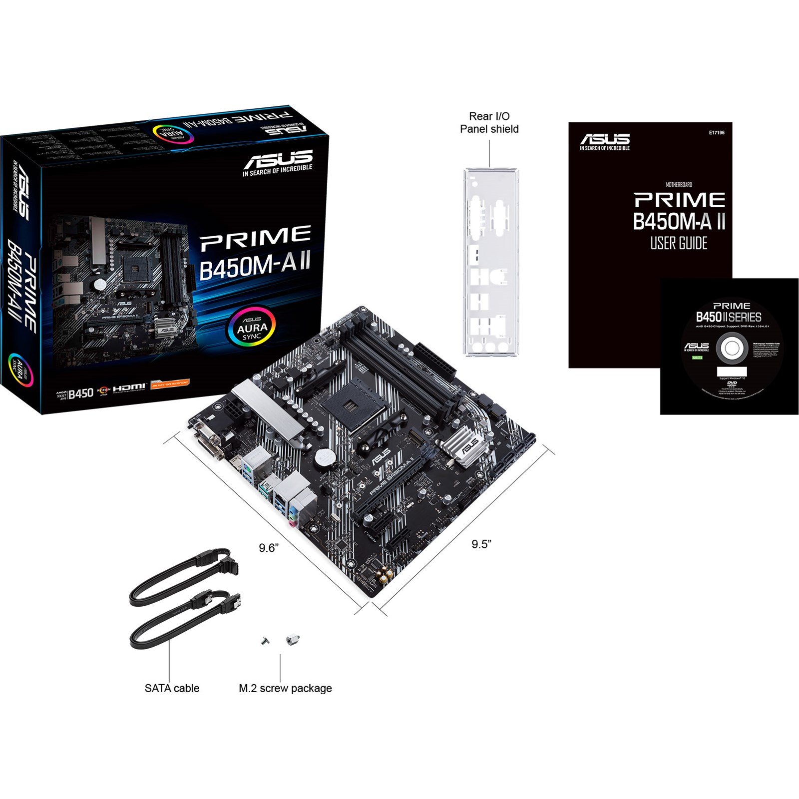 Asus | PRIME B450M-A II | Processor family AMD | Processor socket AM4 | DDR4 | Memory slots 4 | Number of SATA connectors 6 x SATA III | Chipset AMD B | Micro ATX - Image 15