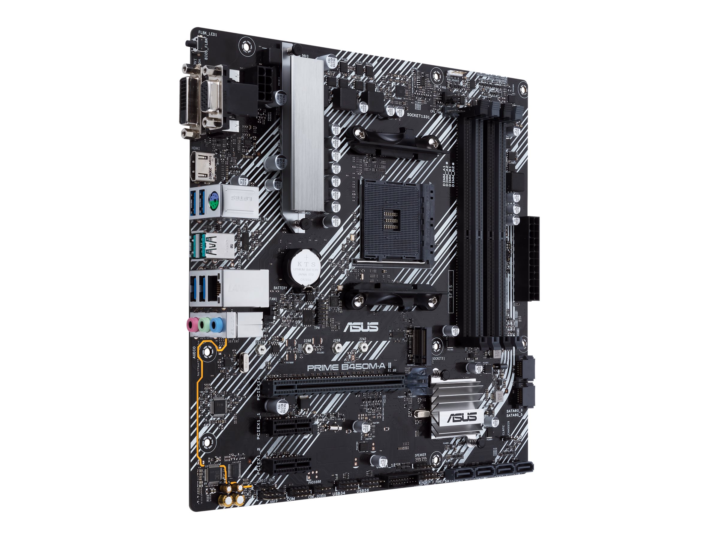 Asus | PRIME B450M-A II | Processor family AMD | Processor socket AM4 | DDR4 | Memory slots 4 | Number of SATA connectors 6 x SATA III | Chipset AMD B | Micro ATX - Image 5