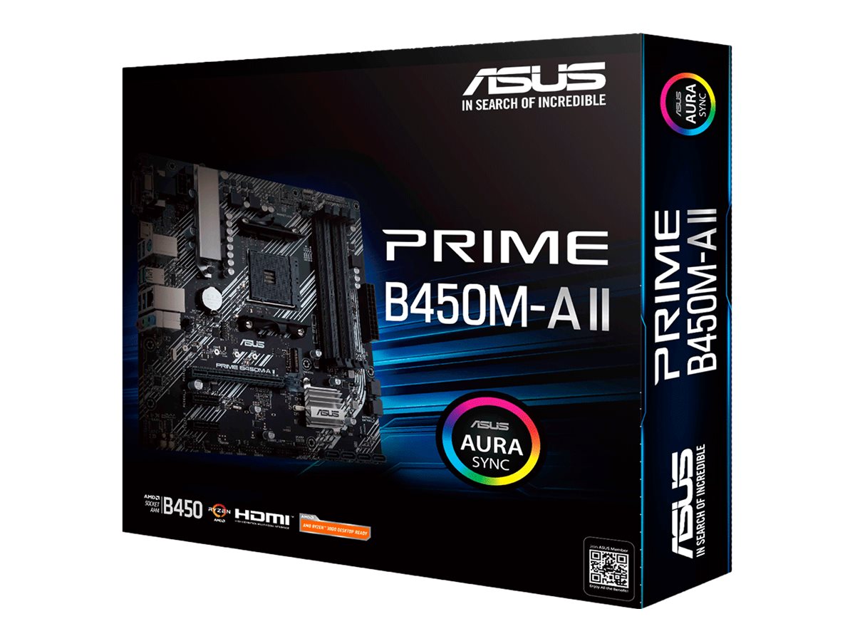 Asus | PRIME B450M-A II | Processor family AMD | Processor socket AM4 | DDR4 | Memory slots 4 | Number of SATA connectors 6 x SATA III | Chipset AMD B | Micro ATX - Image 12