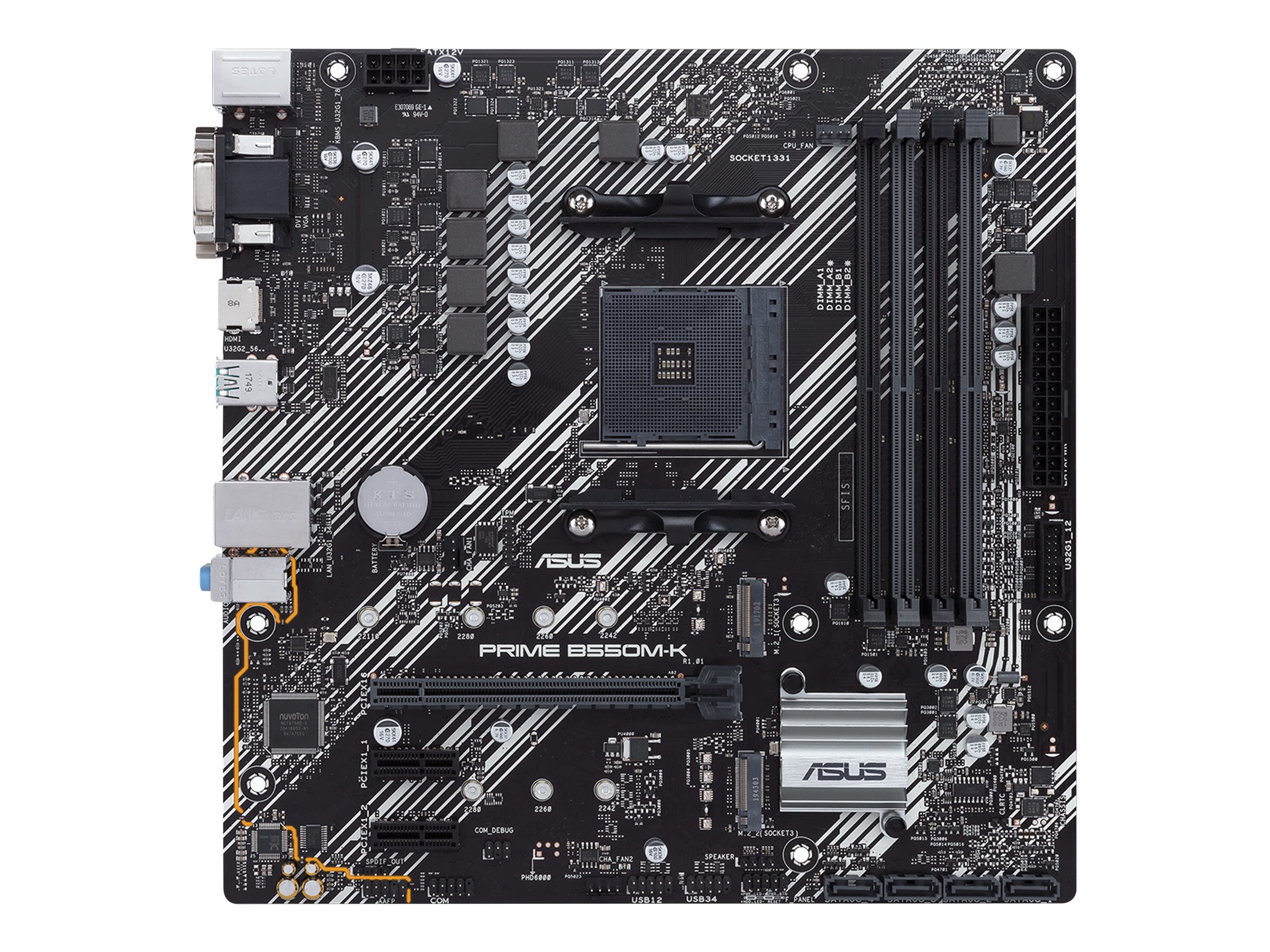 Asus | PRIME B550M-K | Processor family AMD | Processor socket AM4 | DDR4 | Memory slots 4 | Chipset AMD B | Micro ATX - Image 2