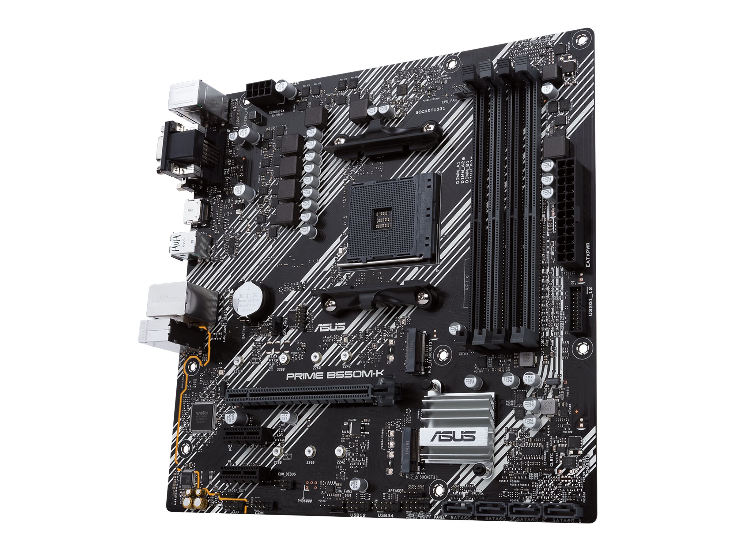 Asus | PRIME B550M-K | Processor family AMD | Processor socket AM4 | DDR4 | Memory slots 4 | Chipset AMD B | Micro ATX - Image 3