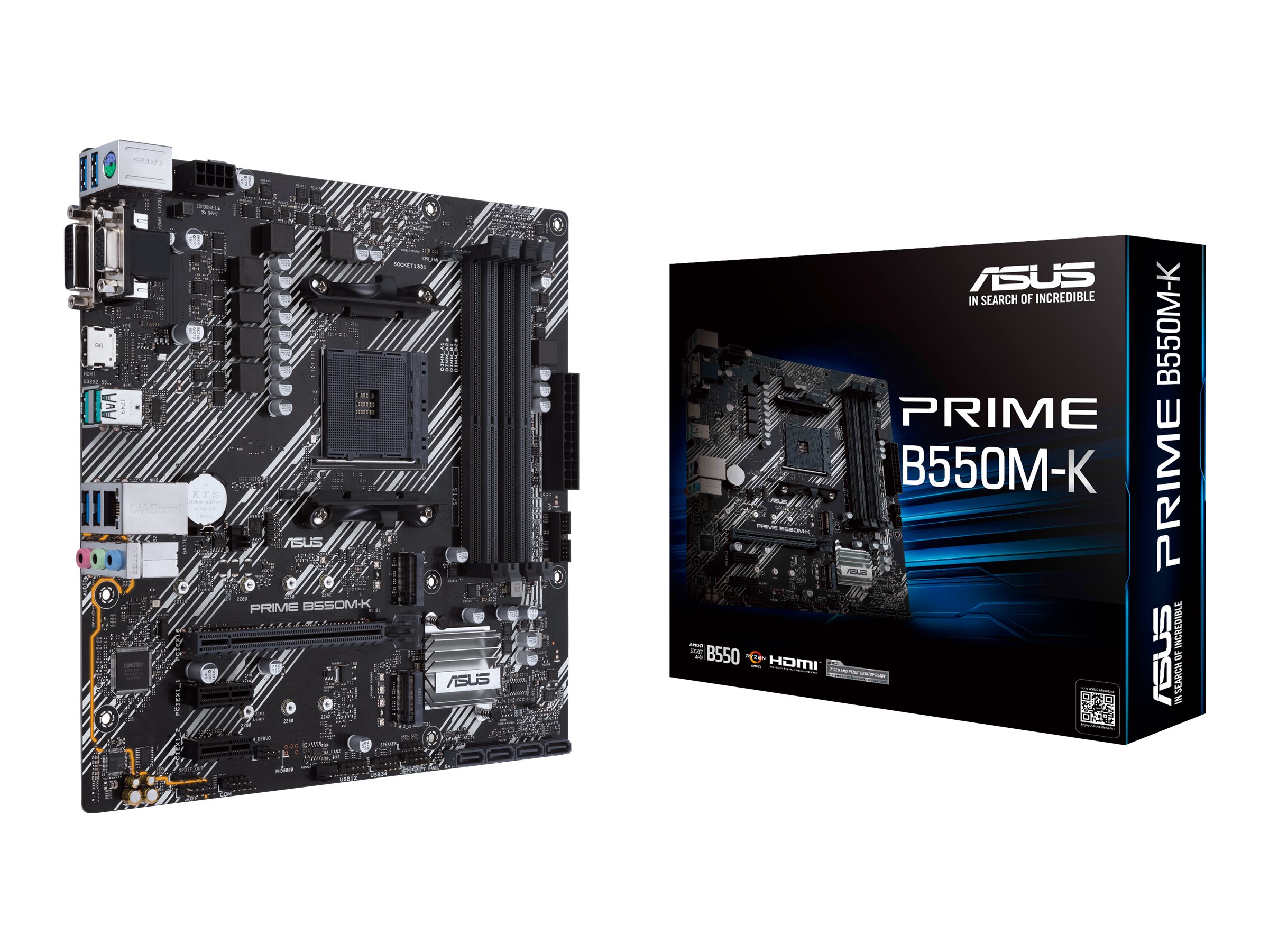Asus | PRIME B550M-K | Processor family AMD | Processor socket AM4 | DDR4 | Memory slots 4 | Chipset AMD B | Micro ATX - Image 5