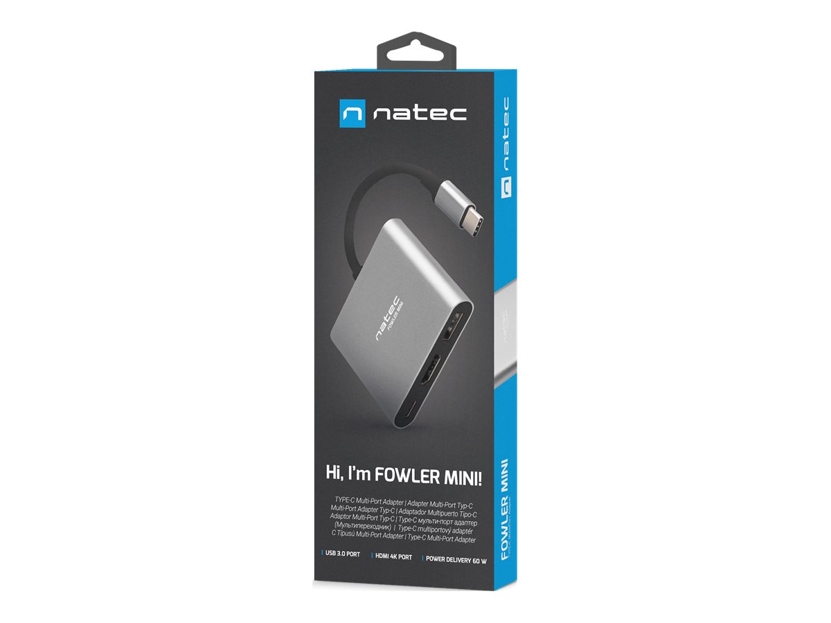 Natec Multi-Port Adapter, Fowler, USB-C, HDMI, USB 3.0 | Natec | USB-C Multiport Adapter | NMP-1607 | Grey | USB Type-C | 0.11 m - Image 12