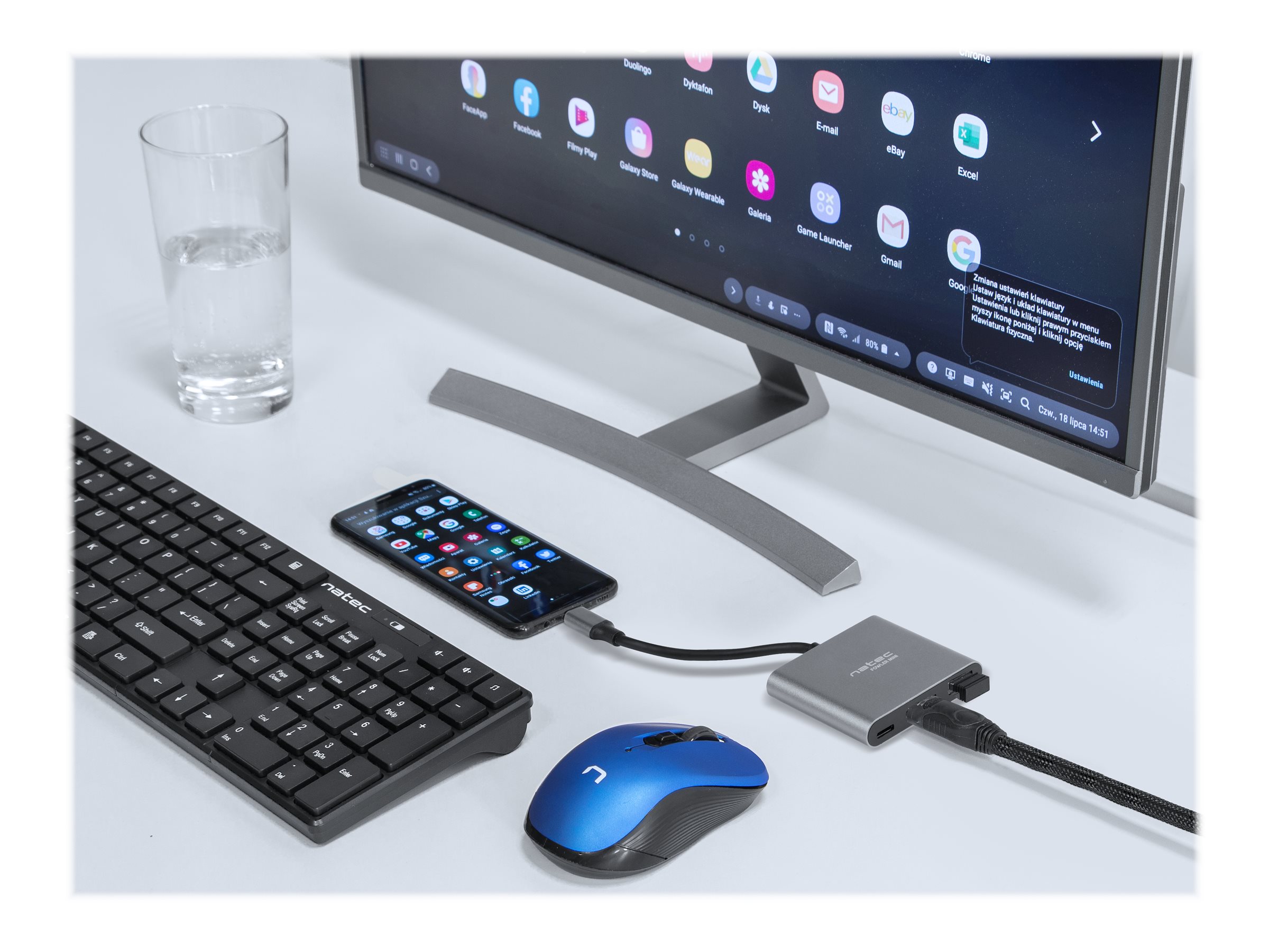 Natec Multi-Port Adapter, Fowler, USB-C, HDMI, USB 3.0 | Natec | USB-C Multiport Adapter | NMP-1607 | Grey | USB Type-C | 0.11 m - Image 16