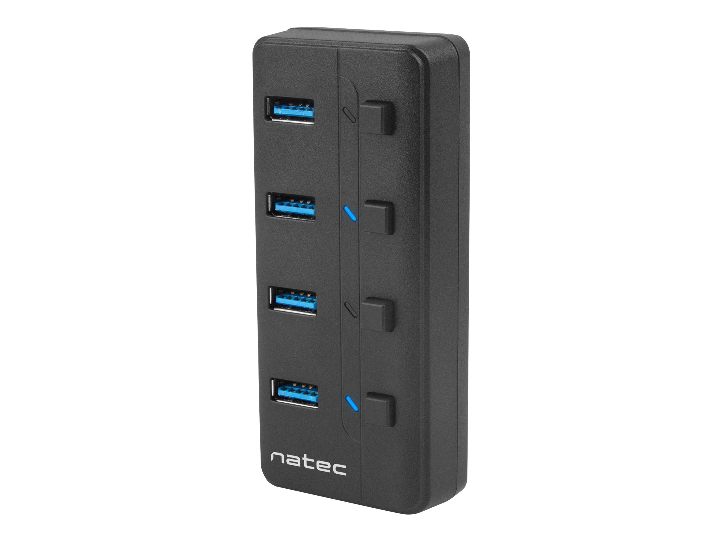 Natec USB 3.0 HUB, Mantis 2, 4-Port, On/Off with AC Adapter | Natec | 4 Port Hub With USB 3.0 | Mantis NHU-1557 | Black - Image 2