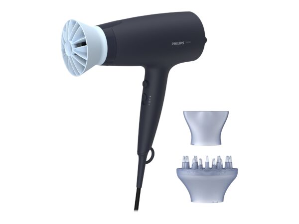 Philips | Hair Dryer | BHD360/20 | 2100 W | Number of temperature settings 6 | Ionic function | Diffuser nozzle | Black/Blue - Image 2