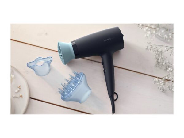 Philips | Hair Dryer | BHD360/20 | 2100 W | Number of temperature settings 6 | Ionic function | Diffuser nozzle | Black/Blue - Image 14