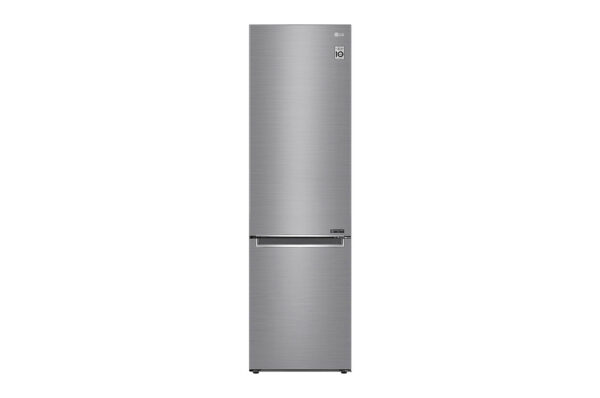 LG | Refrigerator | GBB72PZEMN | Energy efficiency class E | Free standing | Combi | Height 203 cm | No Frost system | Fridge net capacity 277 L | Freezer net capacity 107 L | 36 dB | Silver
