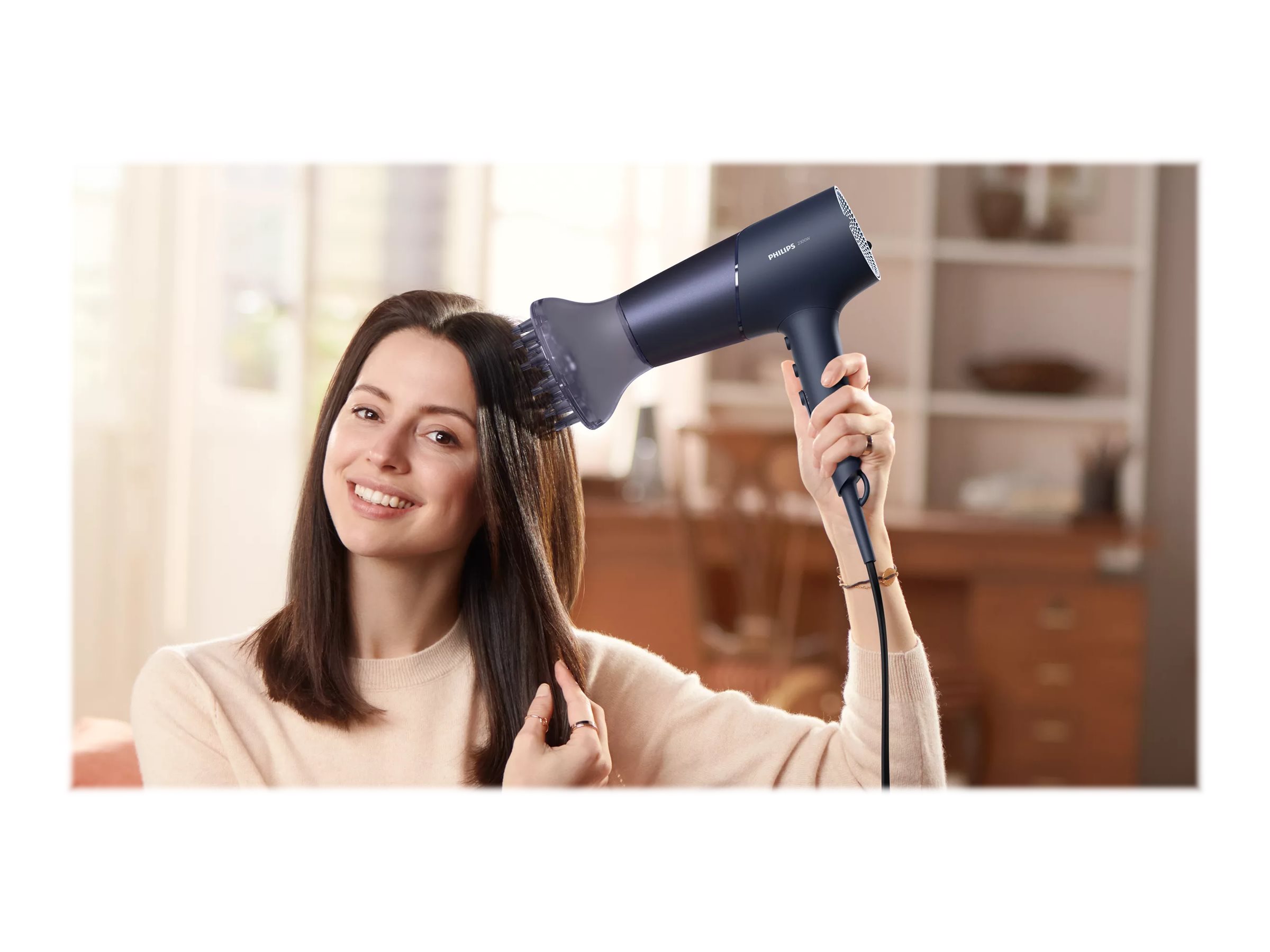 Philips | Hair Dryer | BHD510/00 | 2300 W | Number of temperature settings 3 | Ionic function | Diffuser nozzle | Blue/Metal - Image 12